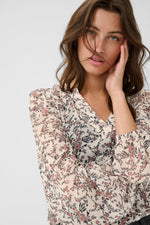 SANDI BLOUSE GRAY FLORAL