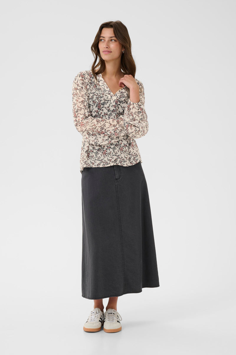 SANDI BLOUSE GRAY FLORAL
