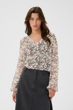 SANDI BLOUSE GRAY FLORAL