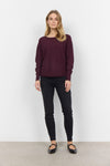 DOLLIE BUTTON BACK SWEATER WINE