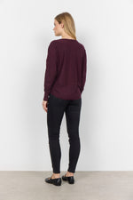 DOLLIE BUTTON BACK SWEATER WINE