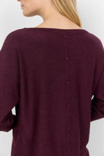 DOLLIE BUTTON BACK SWEATER WINE