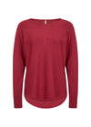 BUTTON BACK SWEATER RED MELANGE