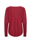 BUTTON BACK SWEATER RED MELANGE
