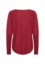 BUTTON BACK SWEATER RED MELANGE