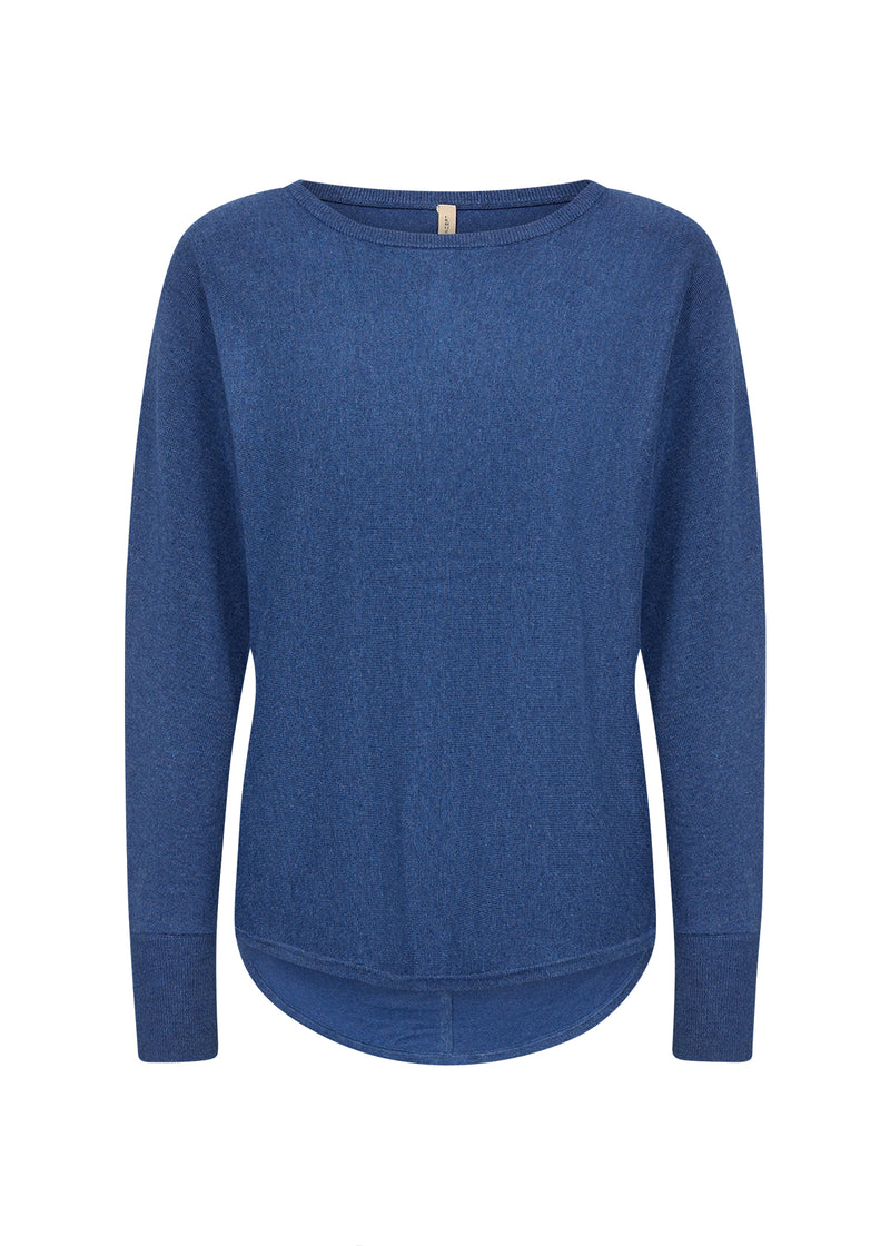 BUTTON BACK SWEATER ESTATE BLUE
