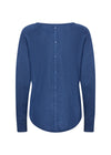BUTTON BACK SWEATER ESTATE BLUE