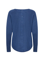 BUTTON BACK SWEATER ESTATE BLUE