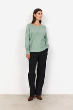 DOLLIE BUTTON BACK SWEATER MINERAL GREEN