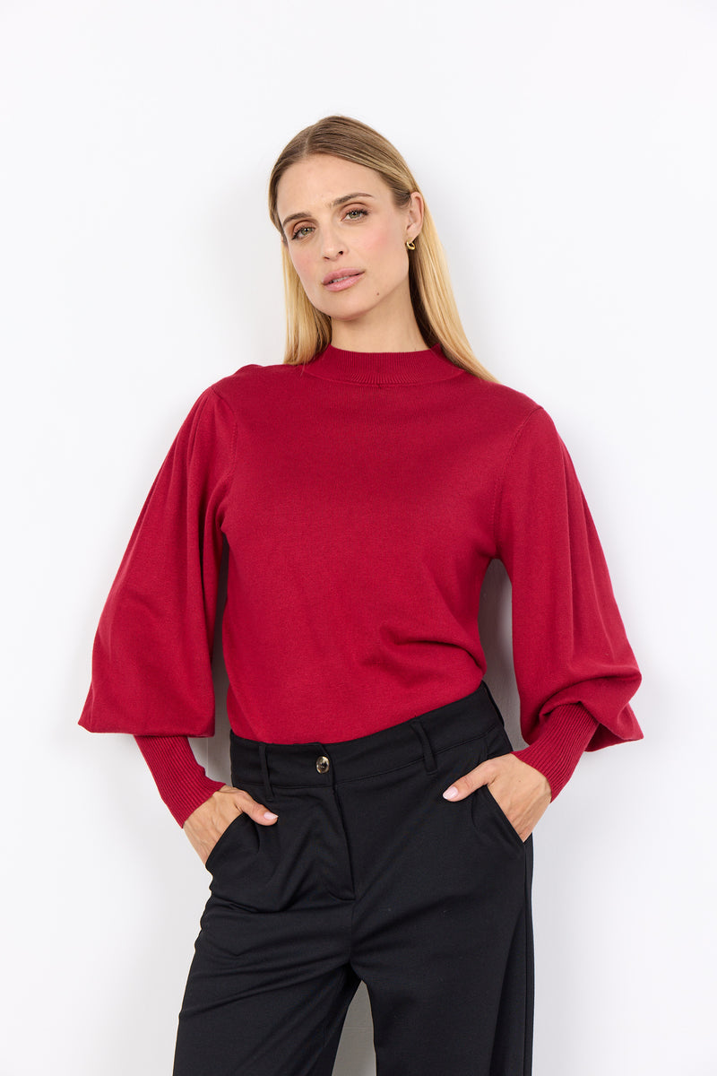 DOLLIE MOCK NECK BALLOON SLEEVE TOP
