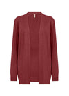 DOLLIE OPEN FRONT CARDIGAN DARK RED