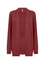DOLLIE OPEN FRONT CARDIGAN DARK RED