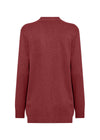 DOLLIE OPEN FRONT CARDIGAN DARK RED