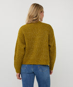 OVERSIZED LUREX CARDIGAN GOLDEN OLIVE