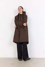 FENYA HOODED COAT HOT FUDGE