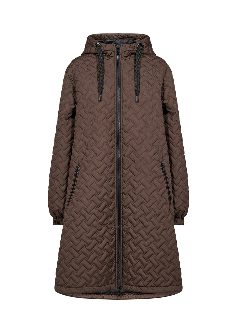 FENYA HOODED COAT HOT FUDGE