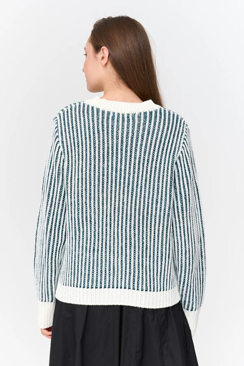 GREEN STRIPE SWEATER