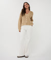 OVERSIZED LUREX CARDIGAN LIGHT SAND