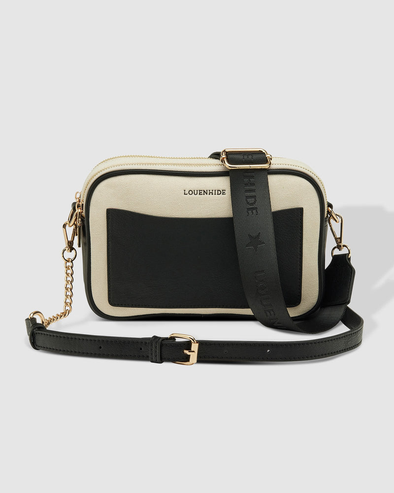 JOLENE WOVEN CROSSBODY BLACK