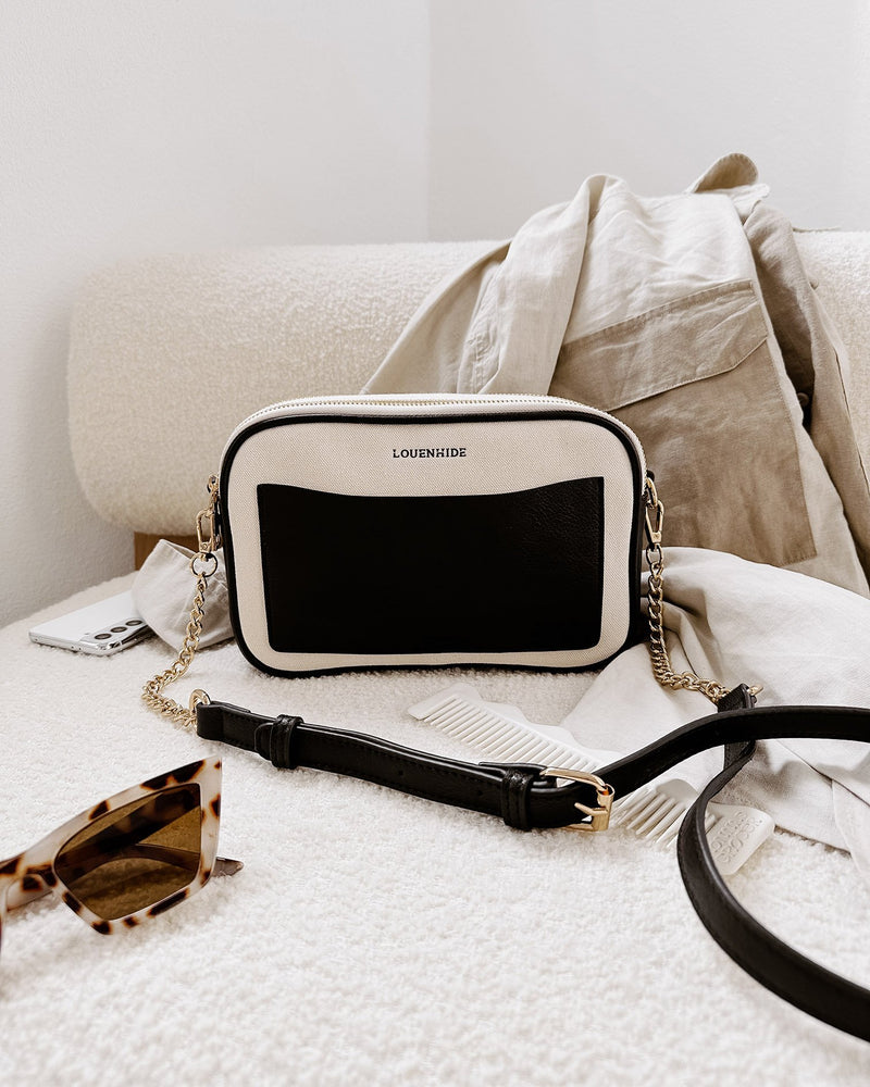JOLENE WOVEN CROSSBODY BLACK