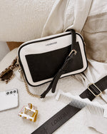 JOLENE WOVEN CROSSBODY BLACK