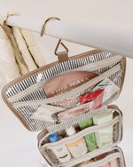 MAGGIE QUILTED HANGING TOILETRY CASE COFFEE