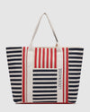 SORRENTO CANVAS BEACH BAG RED NAVY