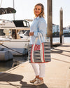 SORRENTO CANVAS BEACH BAG RED NAVY