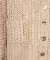 OVERSIZED LUREX CARDIGAN LIGHT SAND