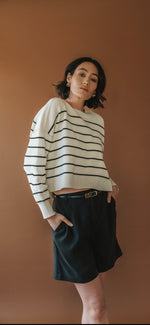 ECHO PULLOVER BLACK STRIPE