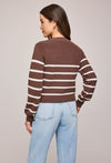 EDEN CARDIGAN BRUNETTE STRIPE