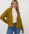 OVERSIZED LUREX CARDIGAN GOLDEN OLIVE