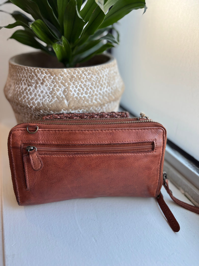 LUSSO CELL PHONE BAG COGNAC