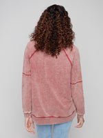 COLD DYE FRENCH TERRY TOP CABERNET