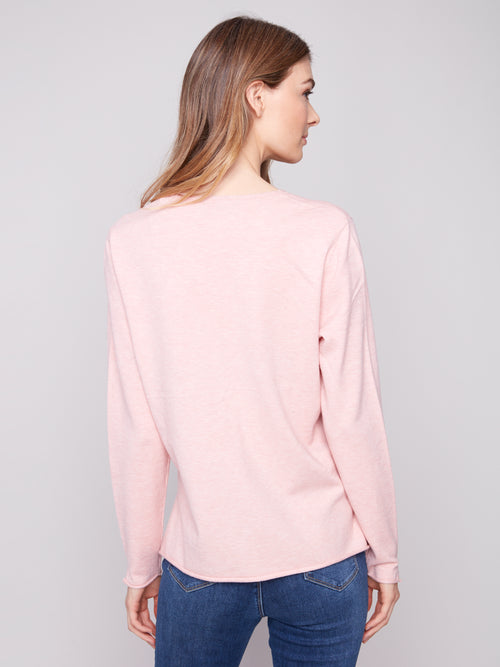 BASIC LONG SLEEVE V NECK SWEATER