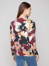 PRINT PLUSH MOCK NECK SWEATER