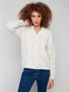 NOTCH NECK  FLEX YARN SWEATER
