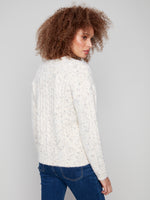 NOTCH NECK  FLEX YARN SWEATER