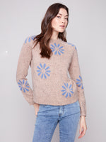 YARN RAGLAN MOCK NECK SWEATER