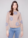 YARN RAGLAN MOCK NECK SWEATER