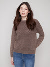 COTTON BLEND POINTELLE CREW NECK
