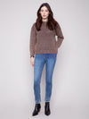 COTTON BLEND POINTELLE CREW NECK