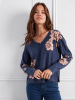 REVERSIBLE FLORAL SWEATER