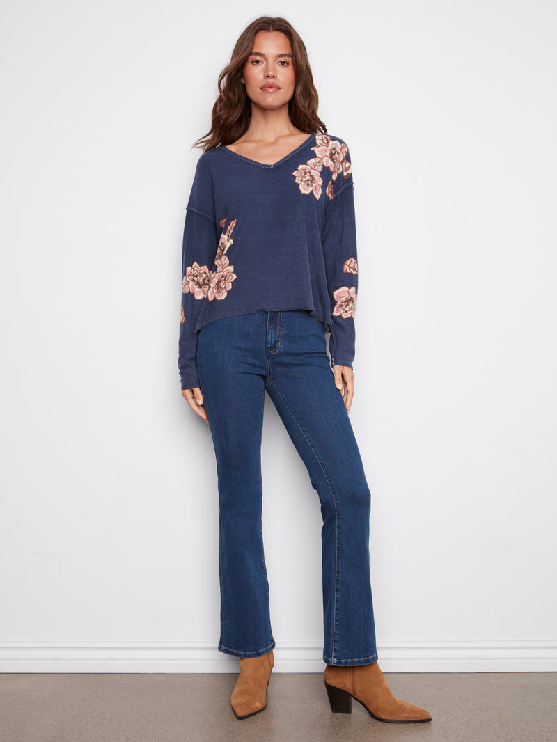 REVERSIBLE FLORAL SWEATER