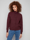 TEXTURED COWL NECK SWEATER