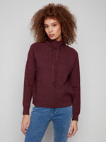 TEXTURED COWL NECK SWEATER