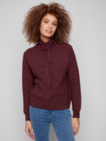 TEXTURED COWL NECK SWEATER