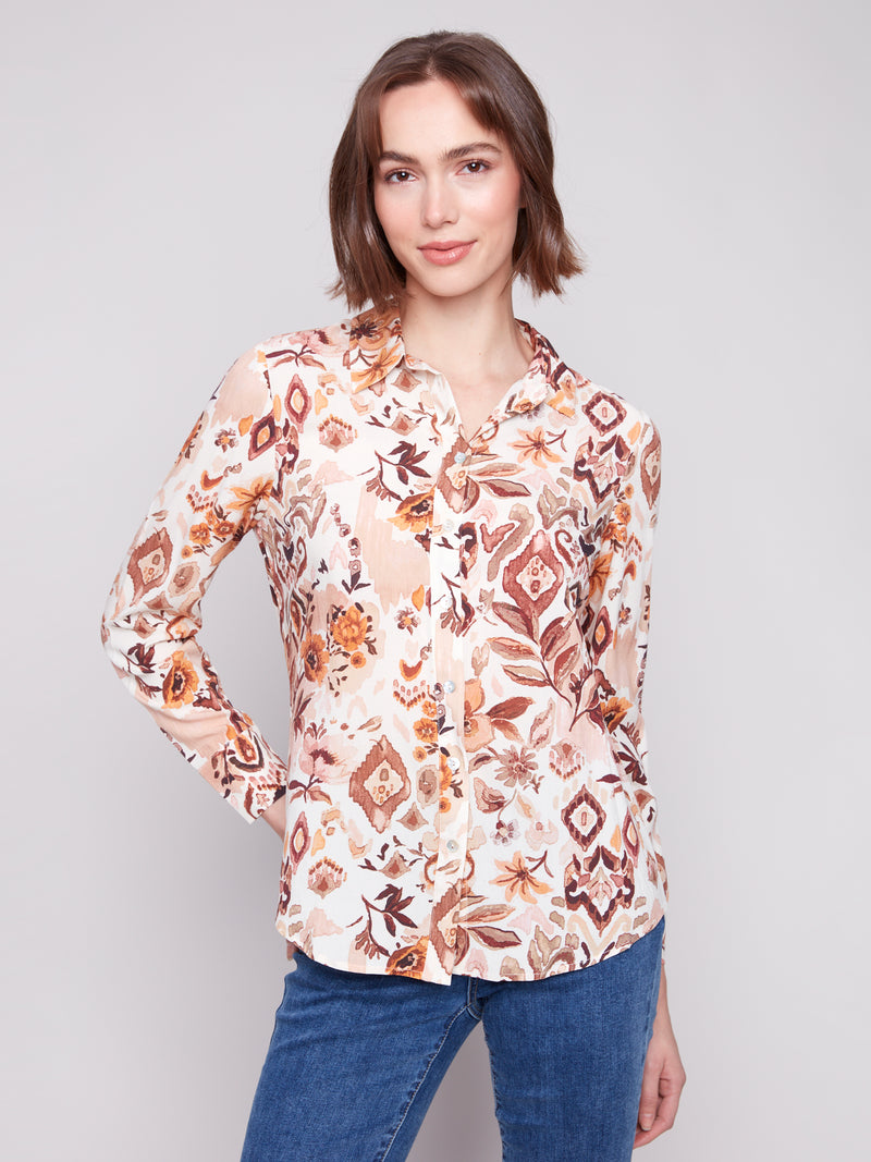 LONG SLEEVE BUTTON UP JACOBEAN