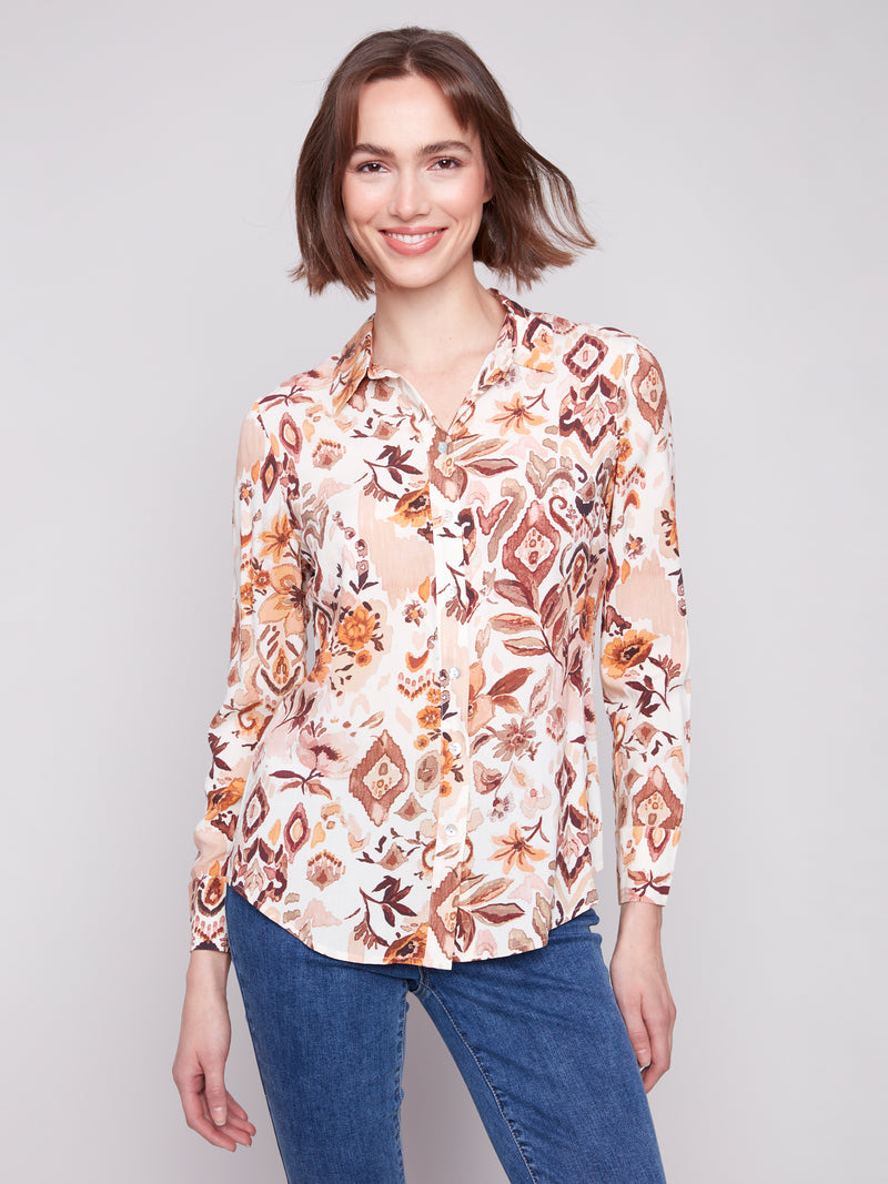 LONG SLEEVE BUTTON UP JACOBEAN