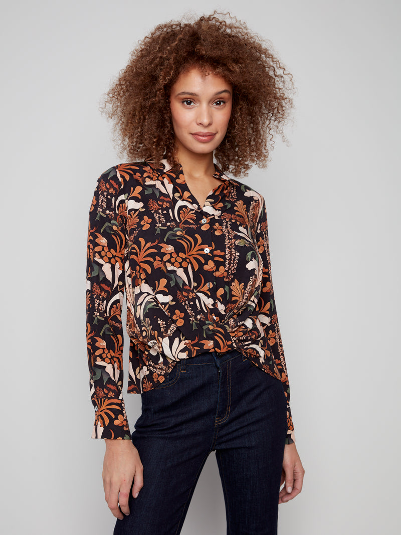 LONG SLEEVE TWIST FRONT BATIK